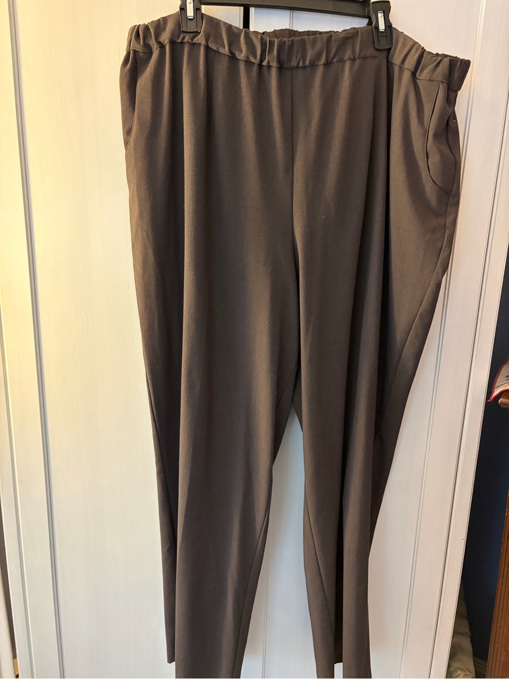 Sag Harbor Brown medium Wide-Leg Pull-On dress pants Plus Sz 24